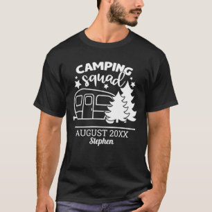 Camping squad family reunion w/ trailer & pines T-Shirt