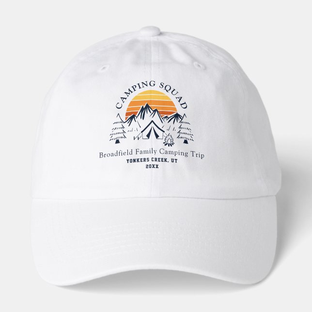 Camping Squad Matching Custom Family Vacation  Hat (Front)