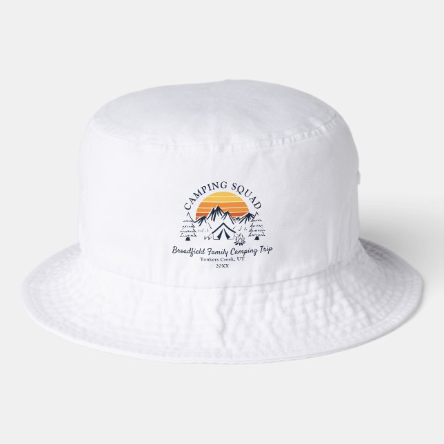 Camping Squad Matching Family Vacation Custom Bucket Hat (Front)