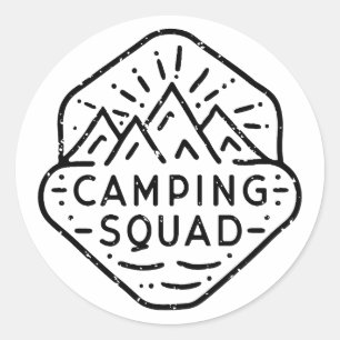 Camping squad matching summer camp classic round sticker