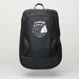 Camping squad trailer & pines camp name custom port authority® backpack