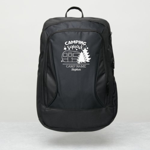 Camping squad trailer  pines camp name custom port authority backpack