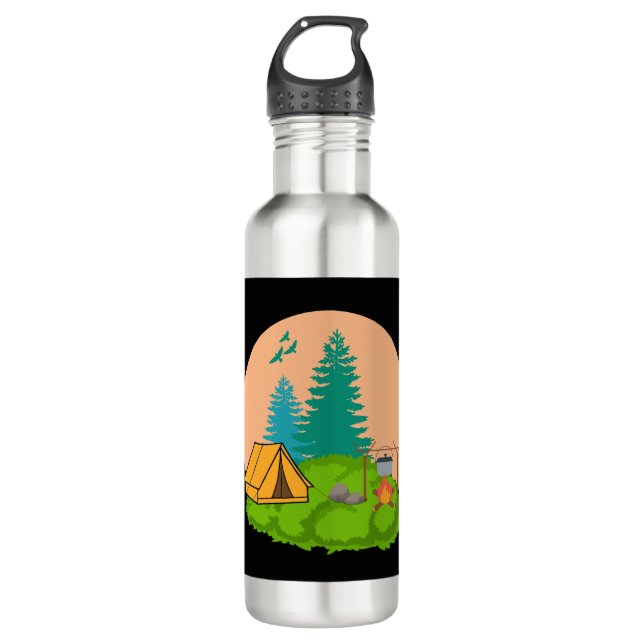 camping stainless steel water bottle (Front)
