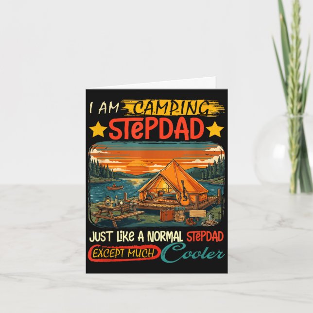 Camping stepdad definition much cooler father's card (Front)
