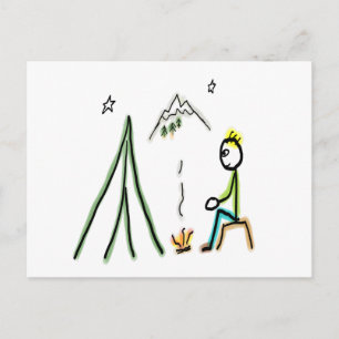 Camping Stickman Postcard