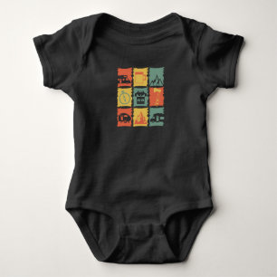 Camping Stuff Grafik for a Camper Baby Bodysuit