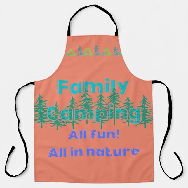 Camping summer fun for the whole family apron (Front)