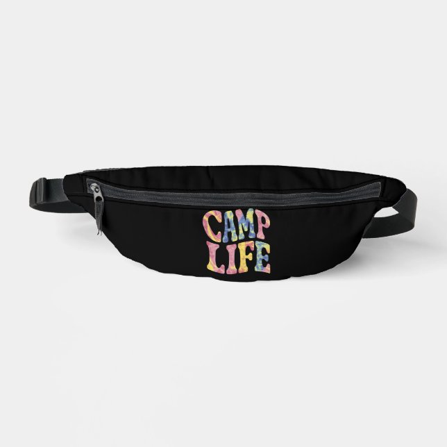 Camping Summer Girls Camp Life Tie-Die Retro  Fanny Pack (Front)