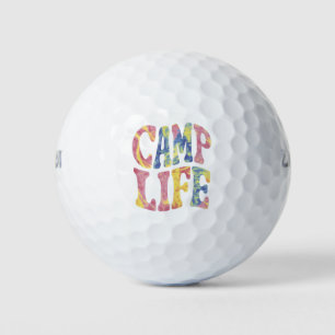Camping Summer Girls Camp Life Tie-Die Retro Golf Balls