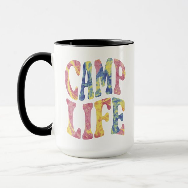Camping Summer Girls Camp Life Tie-Die Retro  Mug (Left)
