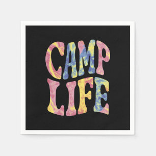 Camping Summer Girls Camp Life Tie-Die Retro  Napkins