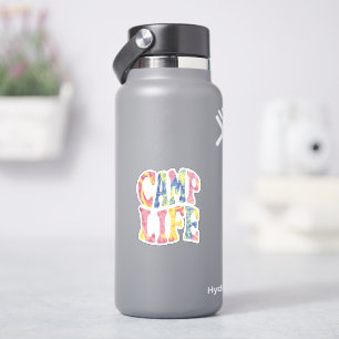Camping Summer Girls Camp Life Tie-Die Retro Sticker