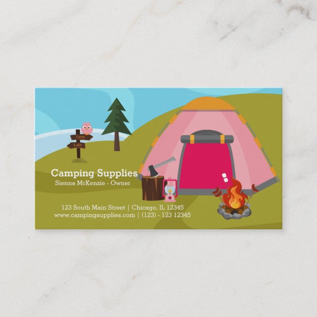 Camping supply store business card (Front)