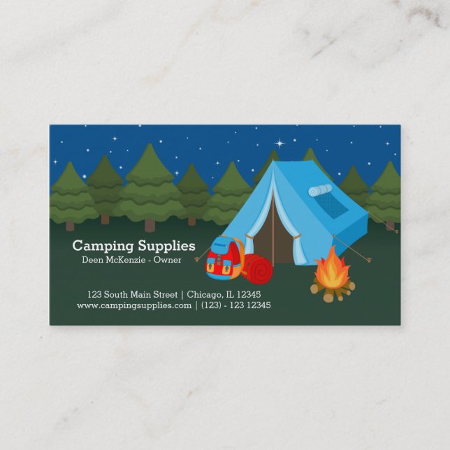 Camping supply store business card (Front)