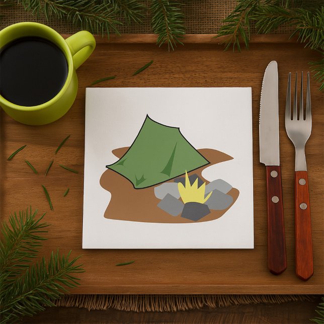 Camping Tent and Campfire Outdoor Adventure  Napkins (Creator Uploaded)