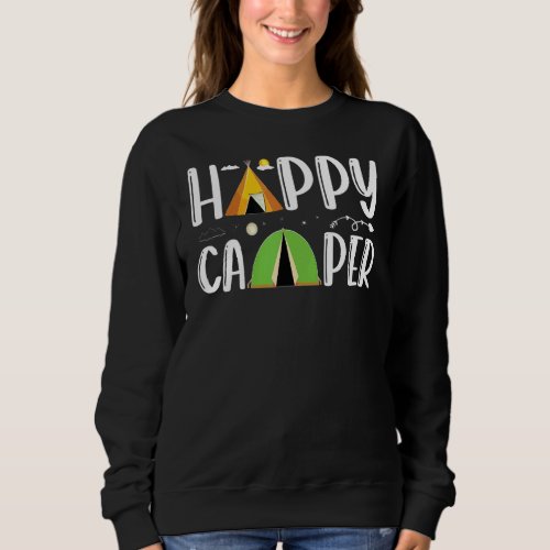 Camping Tent Happy Camper  Camper Outdoor Activity Sweatshirt
