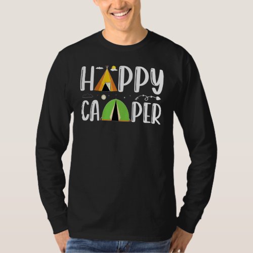 Camping Tent Happy Camper  Camper Outdoor Activity T_Shirt