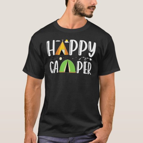 Camping Tent Happy Camper  Camper Outdoor Activity T_Shirt