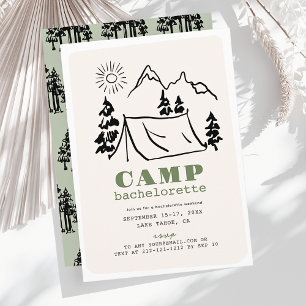 Camping Tent Mountain Bachelorette Party Invitation