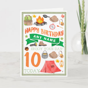 Camping Tent Personalised Birthday Card