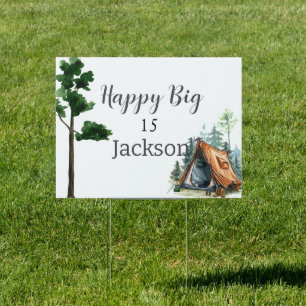 Camping Tent, Scene Birthday Sign