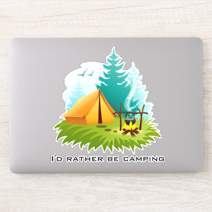 Camping Tent Woods Design Contour Sticker