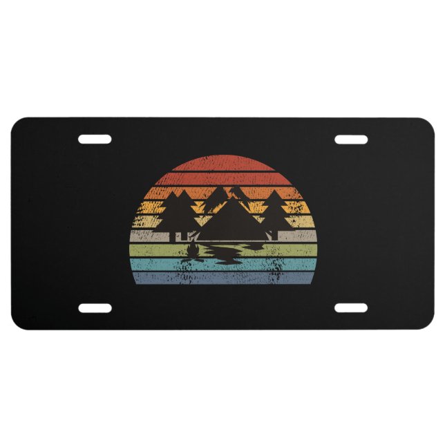 Camping Tents Retro License Plate (Front)