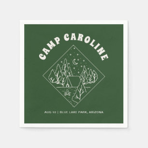 Camping Theme Bachelorette Party Green Napkins