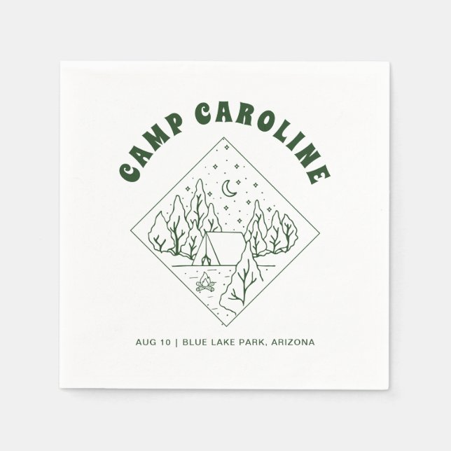 Camping Theme Bachelorette Party Napkins (Front)