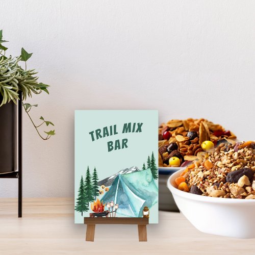 Camping Theme Editable Party Food Bar Sign Table Number