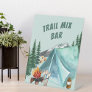Camping Theme Editable Party Food Bar Station Pedestal Sign