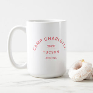 Camping Theme Pink Camp Crest Bachelorette Coffee Mug