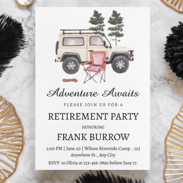 Camping Theme Retirement Party Invitation (Creator Uploaded)
