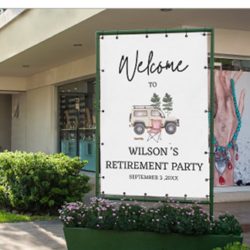 Camping Theme Retirement Party Welcome Sign