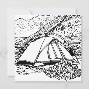 Camping Themed Coloring Card