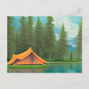 Camping Themed   Just Saying Hi Postcard