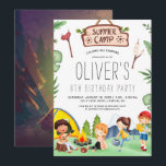 Camping Themed Kids Summer Camp | Birthday Party Invitation<br><div class="desc">Get out the camping gear and throw your kid an awesome birthday party! Welcome your guests to your special celebration with these fun and colorful invites. Great for a birthday party or baby shower with camp theme. Cute gender neutral party theme for a boy or girl. Perfect for that camping...</div>