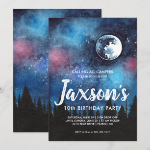 Camping Themed Party Invitation