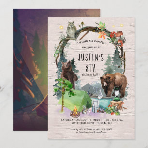 Camping Themed Party Invitation