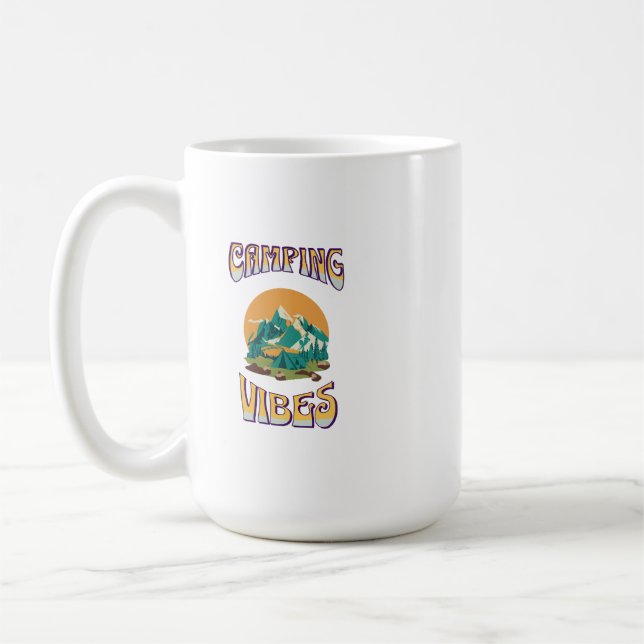 Camping themed tea pot coffee mug (Left)