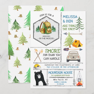 Camping Themed Wedding - Badges & Icons Invitation