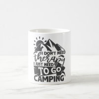 Camping Therapy Funny Camper Quote Typography