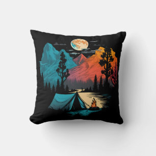 Camping Throw Pillow