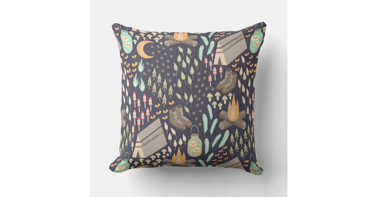 Camping Throw Pillow Zazzle