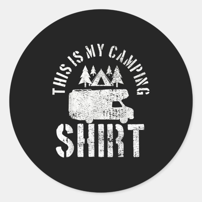 Camping Trailer Camper Van Mobile Home Caravan Mot Classic Round Sticker (Front)