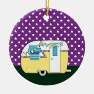 Camping Trailer Ceramic Ornament