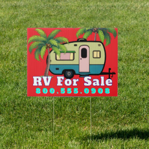 Camping Trailer RV For Sale Sign