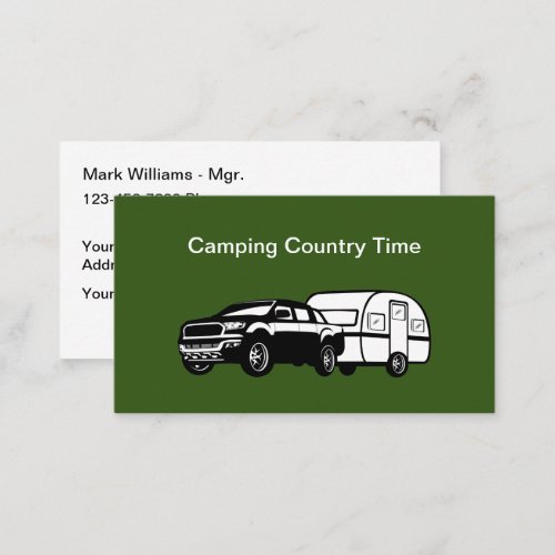 Camping Trailer Vacation Theme Business Cards