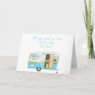 Camping Trailer Valentine's Day Card