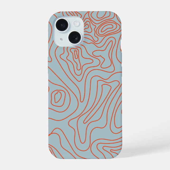 Camping Trails Topography Art Iphone Case (Back)